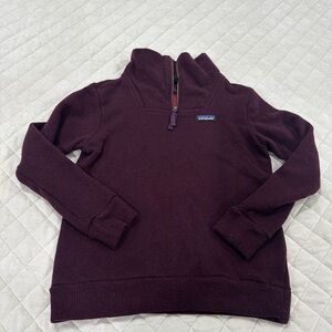 Patagonia Maroon Wool Quarter-Zip